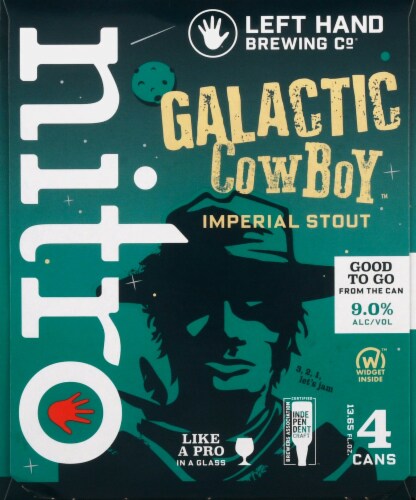 Left Hand Brewing Co. Galactic Cowboy Nitro Imperial Stout Perspective: left