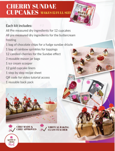 Bake it with Mel - DIY Cherry Sundae Cupcake Kit Perspective: left