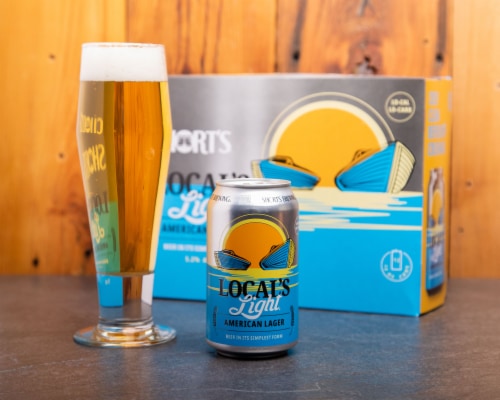 Short's Brewing Co. Local's Light American Lager Craft Beer Perspective: left