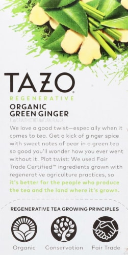 Tazo® Regenerative Organic Green Ginger Tea Bags Perspective: left