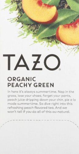 Tazo Organic Peachy Green Tea Bags Perspective: left