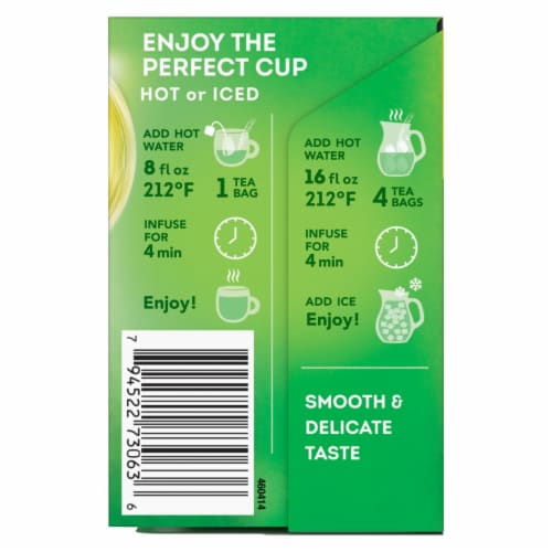 Lipton Decaffeinated Green Tea Bags Perspective: left