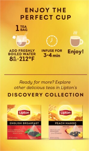 Lipton Lemon Black Tea Bags Perspective: left