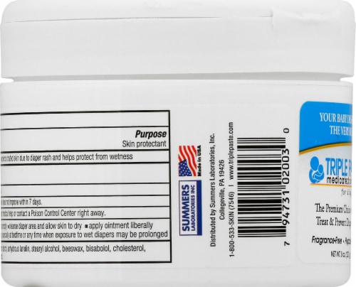 Triple Paste Medicated Diaper Rash Ointment Perspective: left