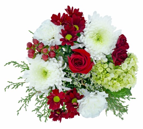 Winter Wonderland Fresh Cut Flower Bouquet Perspective: left