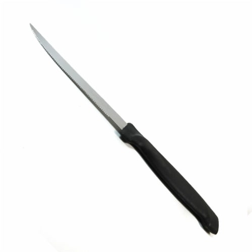 6 Piece Steak Knives Knife Set Kitchen Utensil Home Slice Cutlery Serrated Black Perspective: left