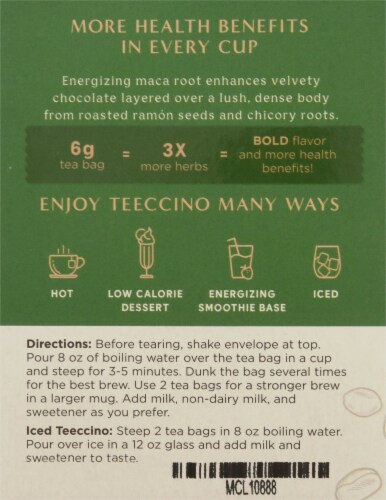 Teeccino® Chocolate Organic Herbal Tea Bags Perspective: left