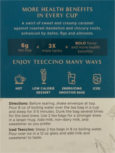 Teeccino® Dandelion Caramel Nut Tee Bags Perspective: left