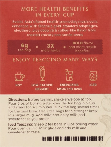 Teeccino® Reishi Eleuthero Mushroom Herbal Tea Perspective: left