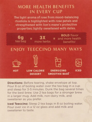 Teeccino® Lion's Rhodiola Mushroom Herbal Tea Perspective: left
