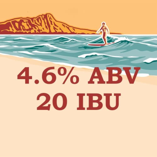Kona Brewing Co Island Lager Longboard Beer Perspective: left