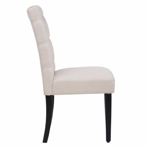 Costaelm Jameson Fabric Tufted Dining Side Chair in Beige Perspective: left