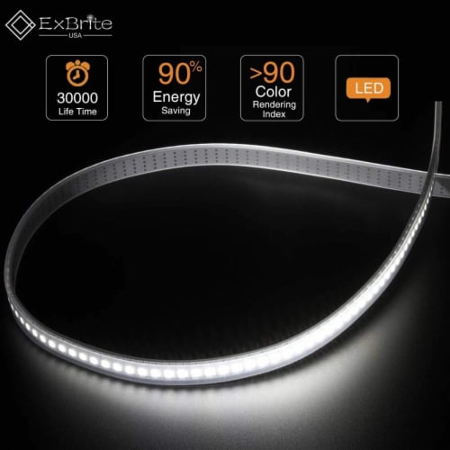 ExBrite 24 Inch LED Mirror Vanity Round Mirrors Bathroom Anti-Fog