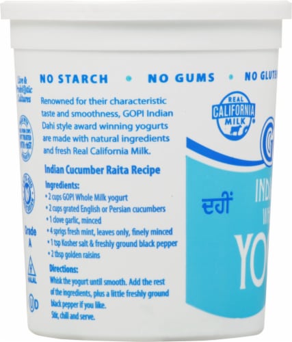 Gopi Indian Style Whole Milk Yogurt Perspective: left