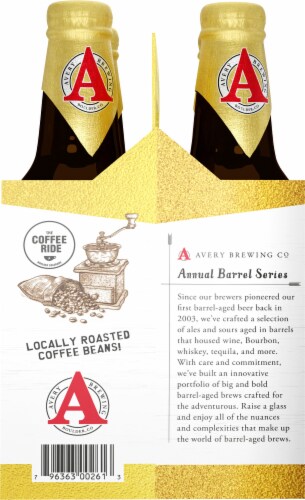 Avery Brewing Co Tweak Bourbon Barrel Aged Coffee Stout Craft Beer Perspective: left