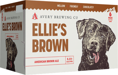 Avery Ellie's Brown Ale Craft Beer Cans Perspective: left