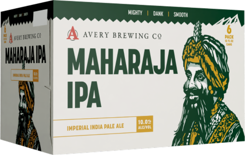 Avery Maharaja Imperial IPA Craft Beer Cans Perspective: left