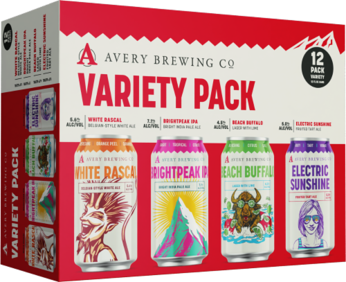 Avery Core Mixed Variety Pack Craft Beer Cans Perspective: left