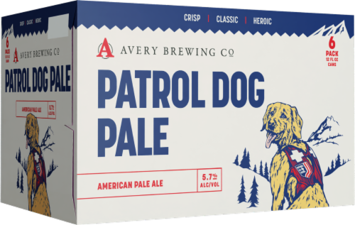 Avery Patrol Dog Pale Ale Craft Beer Cans Perspective: left