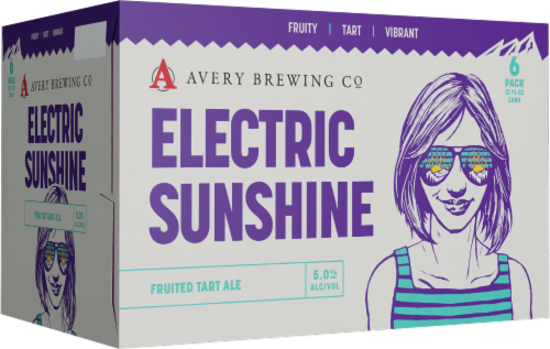 Avery Electric Sunshine Fruited Tart Ale Craft Beer Cans Perspective: left