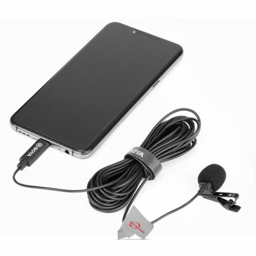 Boya By-m3 Digital Omnidirectional Lavalier Microphone Usb-c Cable For Android Perspective: left
