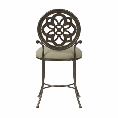 Hillsdale Marsala Vanity Stool in Gray Perspective: left