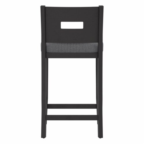 Hillsdale Allbritton 26.75  Wood Contemporary Counter Stool in Black Perspective: left
