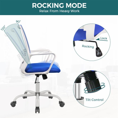 Smugdesk Mid Back Swivel Desk Chair w Adjustable Height Lumbar Support Blue 1 Piece Ralphs