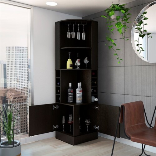 Tuhome syrah corner bar cabinet deals