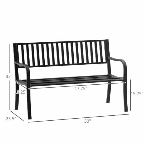 Outdoor Bench Patio Steel Garden Furniture Deck Porch Seat