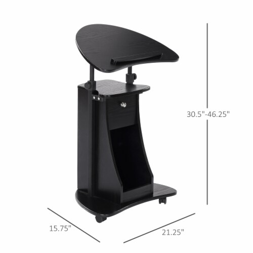 Adjustable Laptop Notebook Desk Computer PC Table Office Home Storage Black Perspective: left
