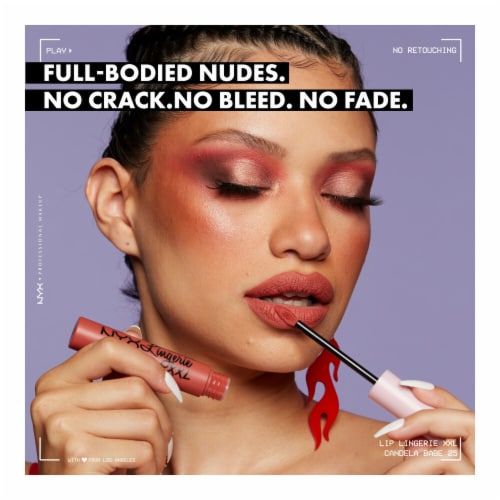 NYX Professional Makeup Lip Lingerie XXL Matte Liquid Lipstick 18 Stayin Juicy Perspective: left