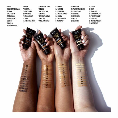 NYX Professional Makeup Born To Glow Foundation Naturally Radiant 7 Natural Perspective: left