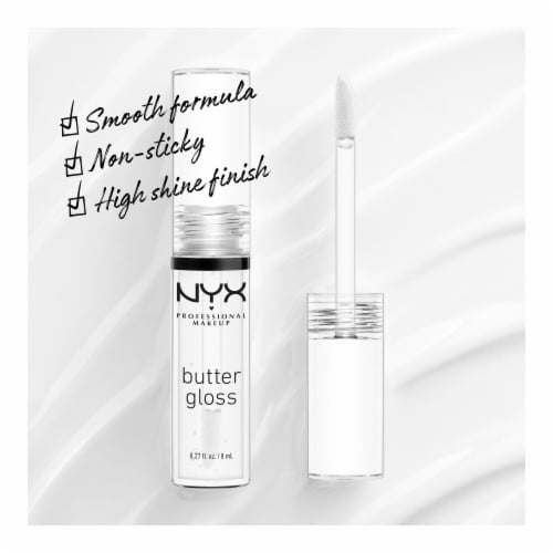NYX Professional Makeup Butter Gloss 54 Sugar Glass Clear Perspective: left