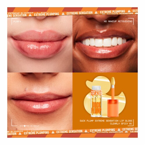 NYX Professional Makeup Duck Plump Lip Gloss 01 Clearly Spicy Perspective: left