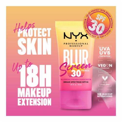 NYX Professional Makeup Blur Screen Blurring Primer Sunscreen SPF 30 Perspective: left