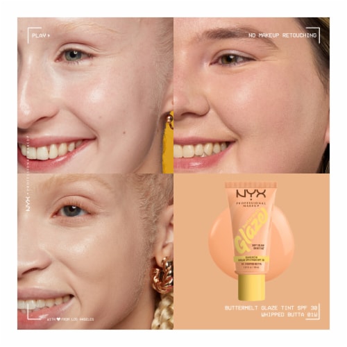 NYX Professional Makeup Buttermelt Glaze Soft Glow Skin Tint with SPF 30 01 Whipped Butta Perspective: left