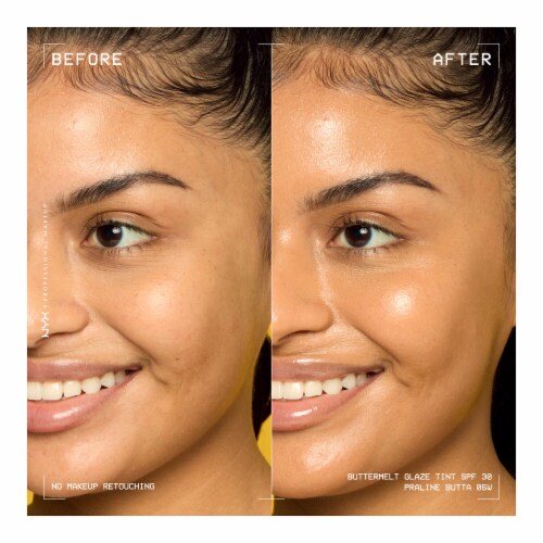 NYX Professional Makeup Buttermelt Glaze Soft Glow Skin Tint with SPF 30 06 Praline Butta Perspective: left