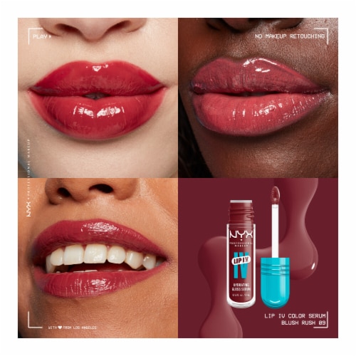 NYX Professional Makeup Lip IV Lip Gloss Stain Hydrating 09 Blush Rush Perspective: left