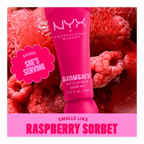 NYX Professional Makeup Smushy Lip Balm Matte Finish 04 She's Serving Perspective: left