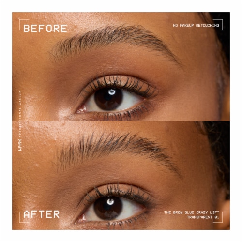 NYX Professional Makeup The Brow Glue Crazy Lift Clear Perspective: left