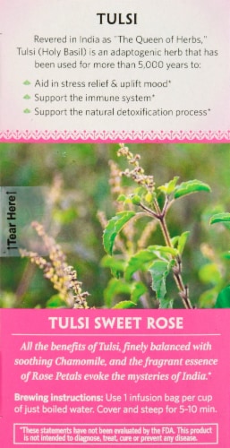 Organic India™ Tulsi Sweet Rose Tea Perspective: left