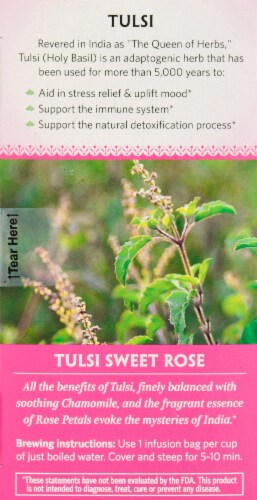 Organic India™ Tulsi Sweet Rose Tea Perspective: left