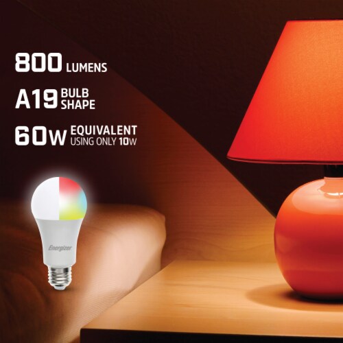 Energizer® LED White and Multicolor Smart Bulb Perspective: left