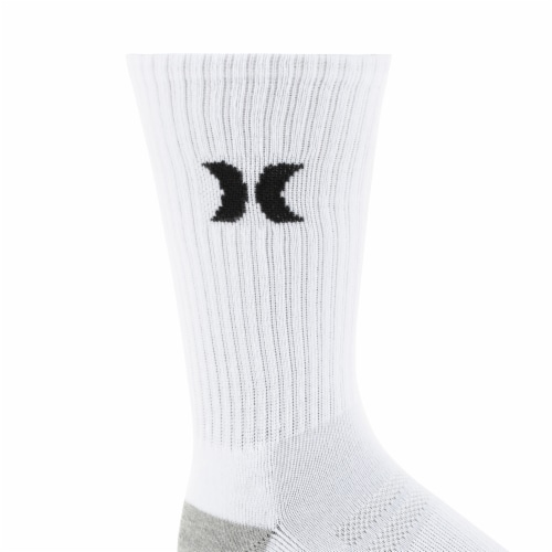Hurley Mens Crew Socks Multipack - White Perspective: left