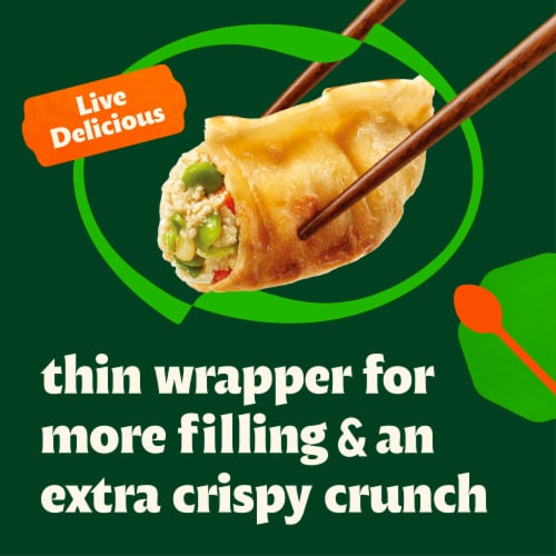 Bibigo Frozen Potstickers Vegetable Dumplings Perspective: left
