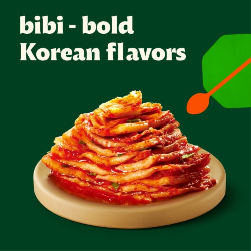 Bibigo Napa Cabbage Vegan Kimchi Perspective: left