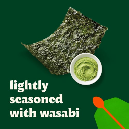 Bibigo Wasabi Flavored Seaweed Snacks Perspective: left