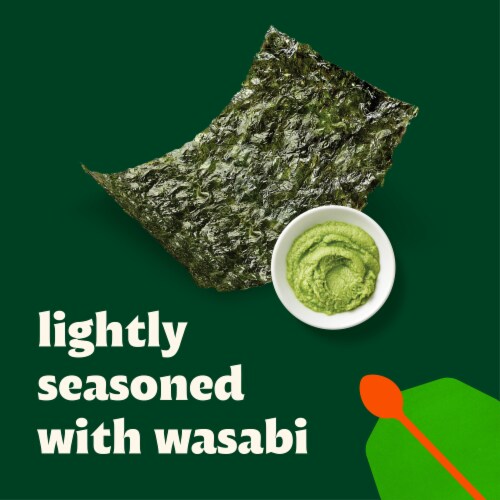 Bibigo Wasabi Flavored Seaweed Snacks Perspective: left