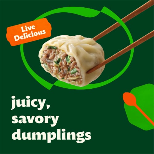 Bibigo Frozen Beef Pho Steamed Dumplings Perspective: left